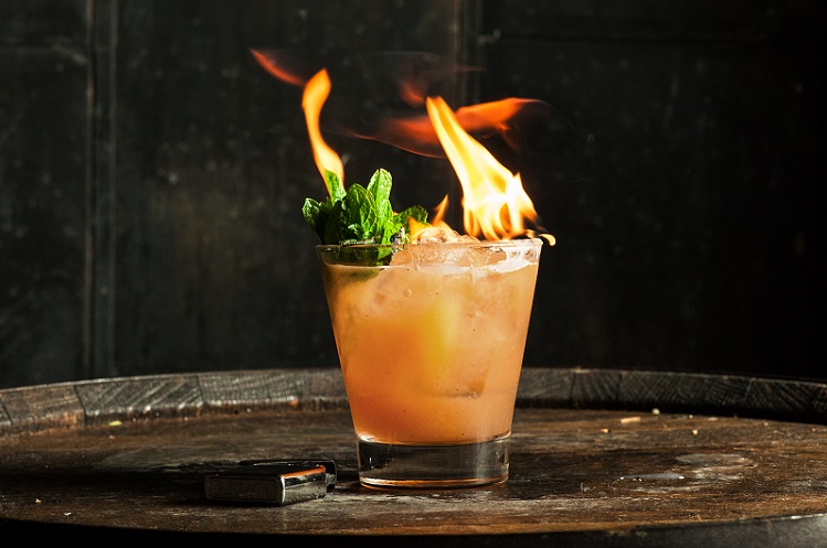 halloween cocktail up in flames