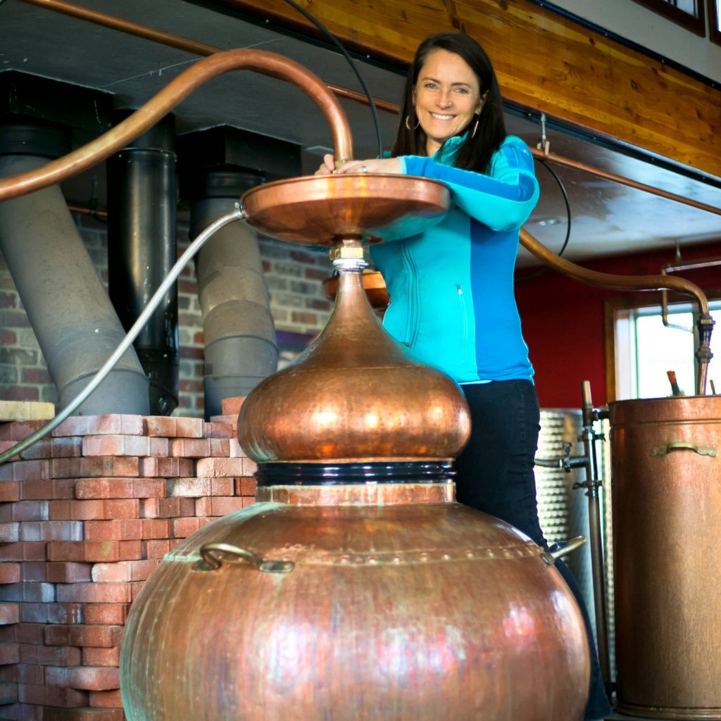 Karen Hoskin, distilling Montanya Rum