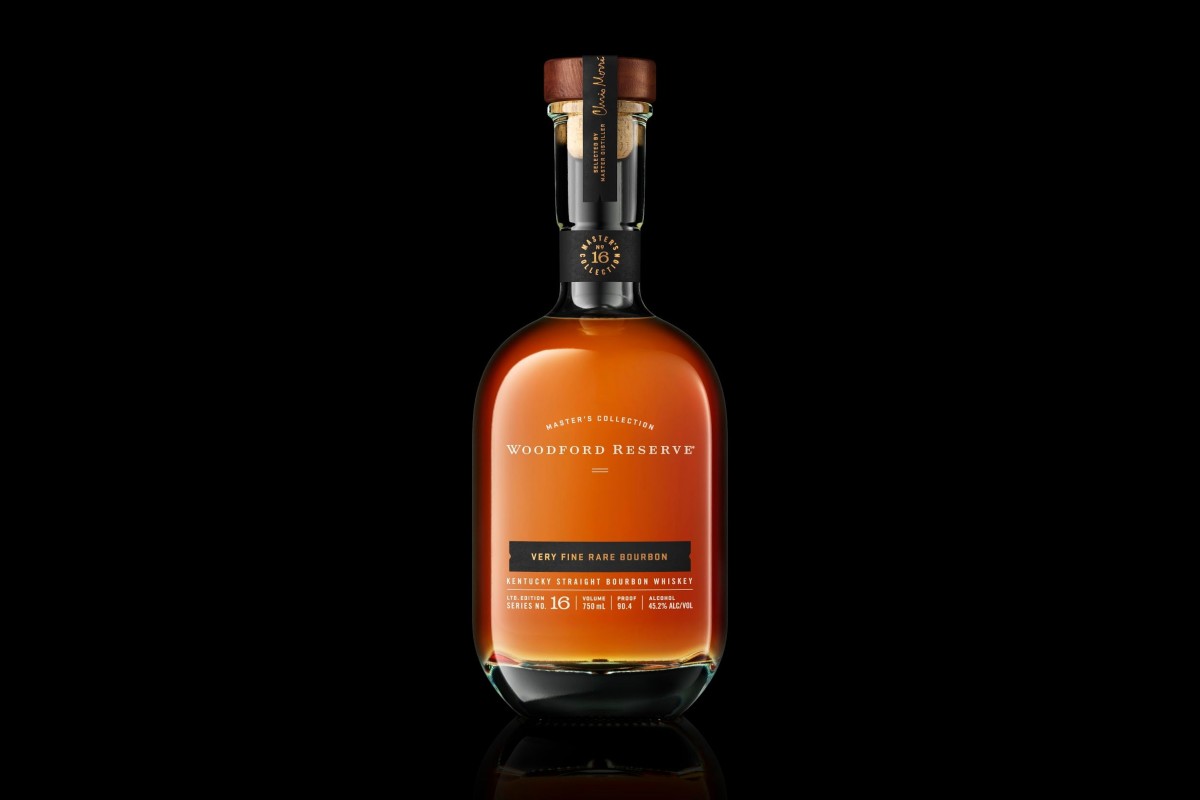 bottle of woodford reserve very fine rare bourbon