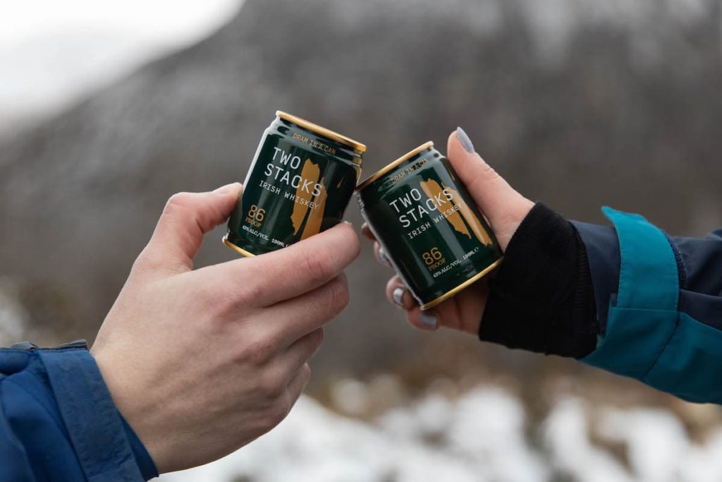 two stacks irish whiskey dram in a can