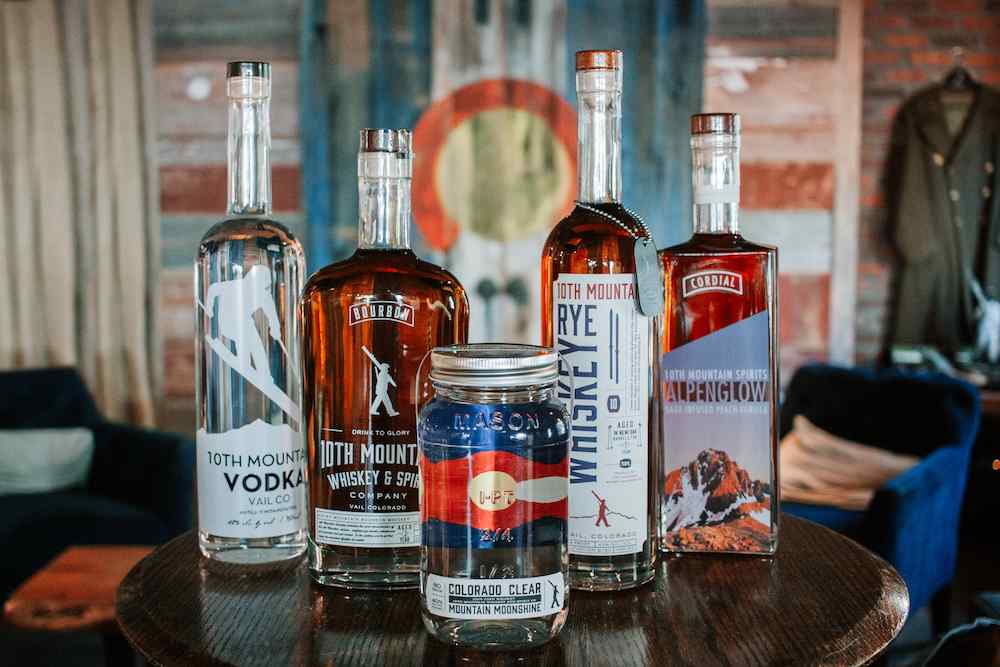 10th Mountain Whiskey & Spirits Company whiskeys and vodka