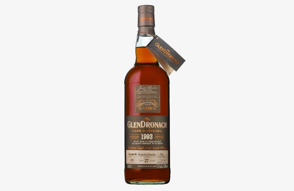 GlenDronach 1993 Cask 7102 scotch whisky bottle