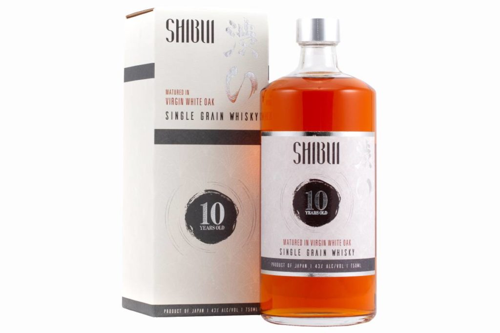 Shibui whisky 10-year white oak bottle with box
