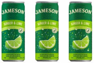 three Jameson Ginger and Lime canned cocktails