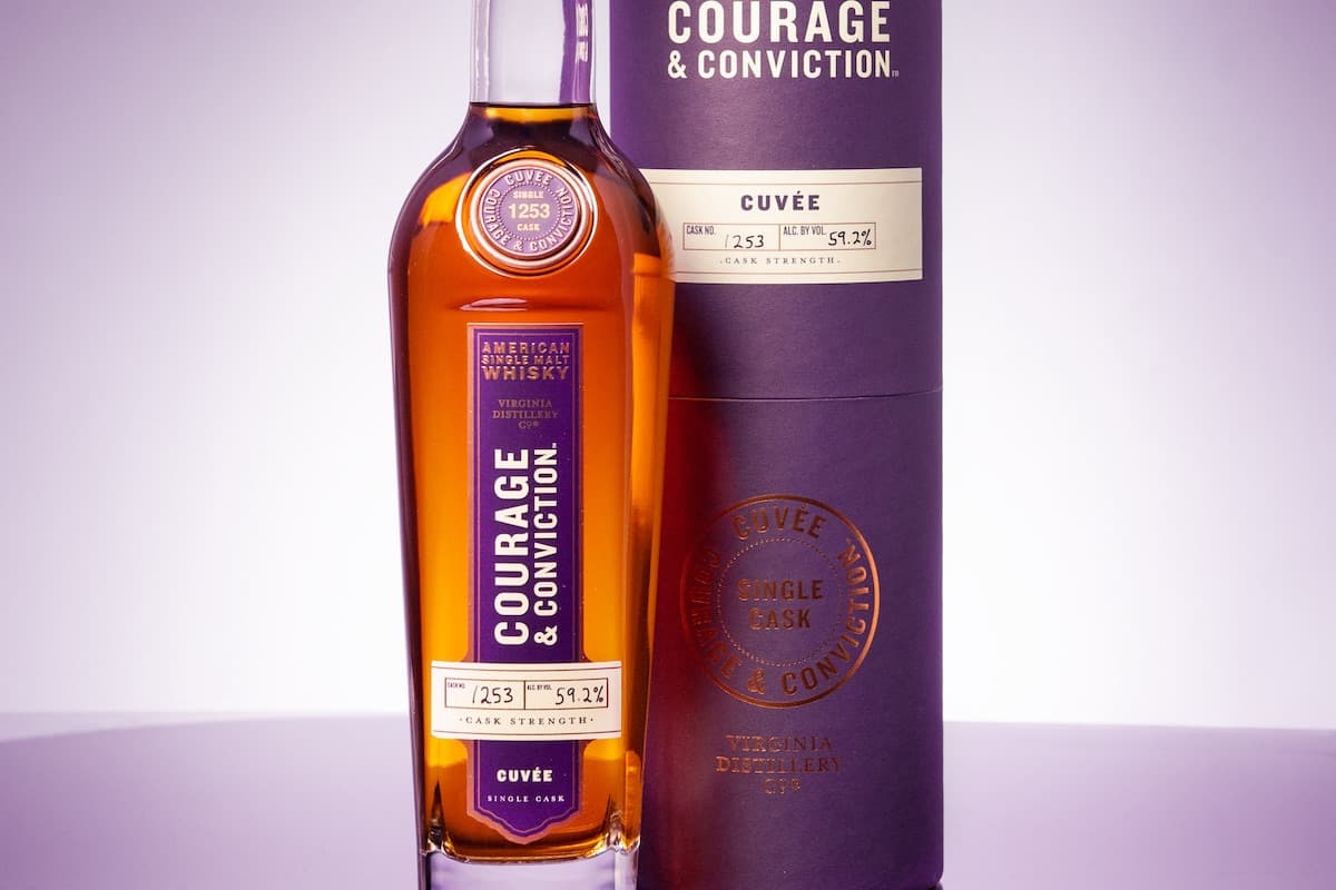 Courage & Conviction Cuvee Single Cask whiskey bottle