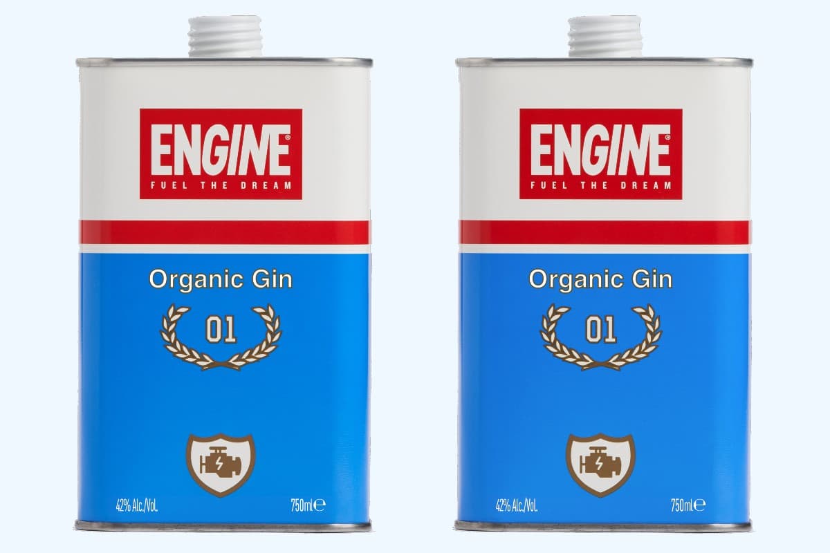 two cans of engine gin