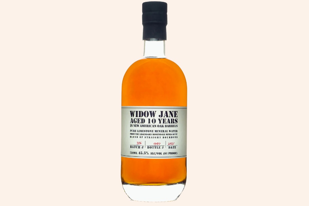 bottle of widow jane aged 10 years bourbon