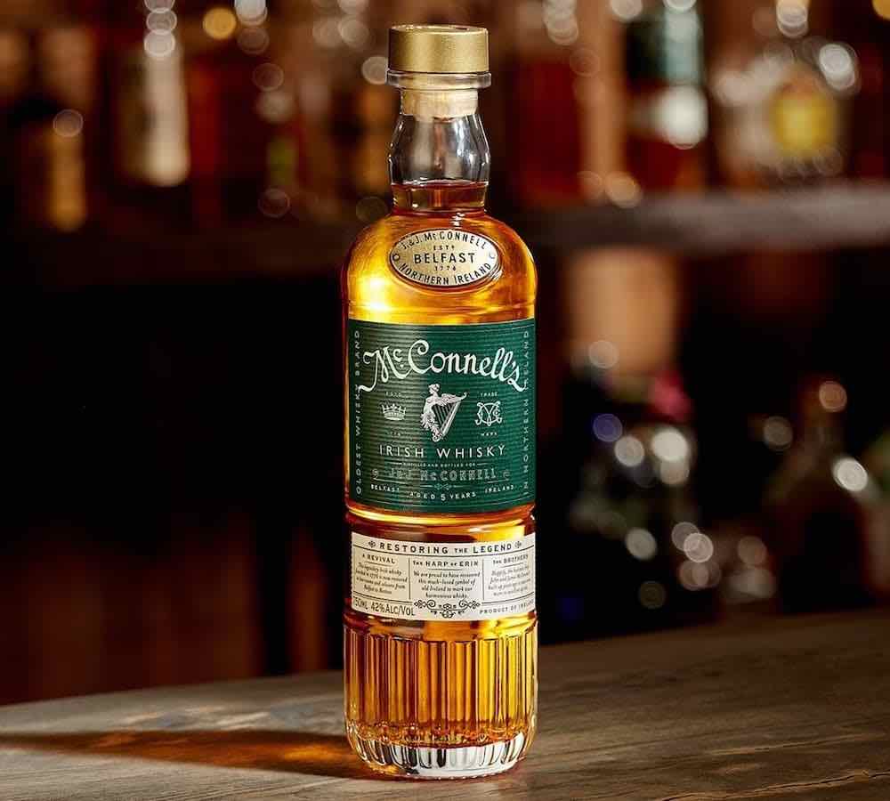 a bottle of McConnell's 5-Year-Old Irish Whiskey